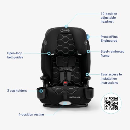 Graco Nautilus 2.0 LX 3-in-1 Convertible Car Seat, Hex - image 7