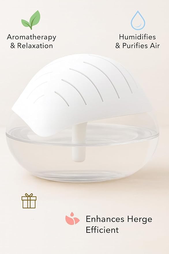 Image of Portable 3-in-1 Air Purifier, Aroma Diffuser & Air Humidifier with 1500ml Water Tank - Electric Revitalizer with 5 Free 50ml Essential Oils for Home, Office, Bedroom & Spa (White)