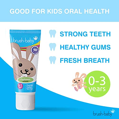 brush-baby baby amp toddler toothpaste 0-3yrs  gentle apple mint flavour 50ml