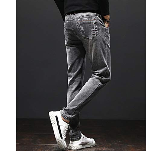 Andongnywell Men's Elastic Slim fit Pencil Jeans Trousers Man's Straight Leg Stretch Denim Pants Trouser3