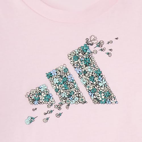 adidas Baby Girls 2-Piece Long Sleeve Graphic Tee & Flare Pant Set, Clear Pink, 18M3