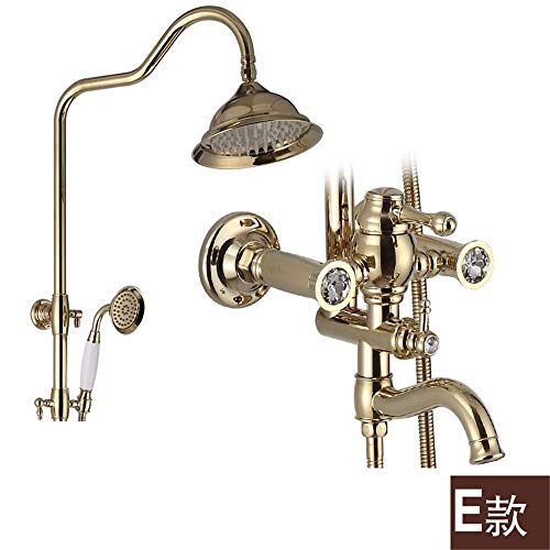 T-THSZ Juego de ducha de pistola de rociado caliente y frío Juego de ducha ducha portátil Juego de ducha de tres piezas con bidé, E