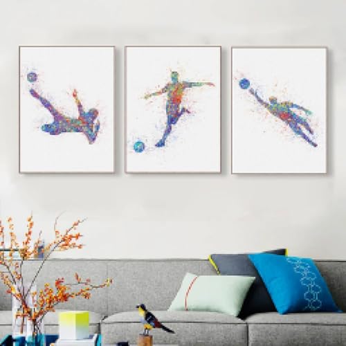 Art mural de football abstrait XINBAO, impression sur toile grand format 80x110 cm sans cadre