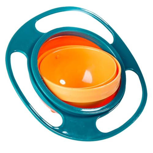 Tazón Giratorio Infantil,Cuenco Giratorio Bebé,Tazón Giratorio Plato Infantil,Toy Bowl Baby Training para Niños 360 Tablero,Tazón de Bebé 360 °,Giroscopio Antivuelco de Tazón,Tazón Mágico（Verde）