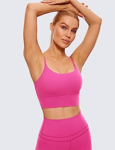 Image of CRZ YOGA V Back Longline Sports Bras | Medium Support, Removable Pads, Yoga, Brushed, Scoop Neck, Spaghetti Straps, for Women