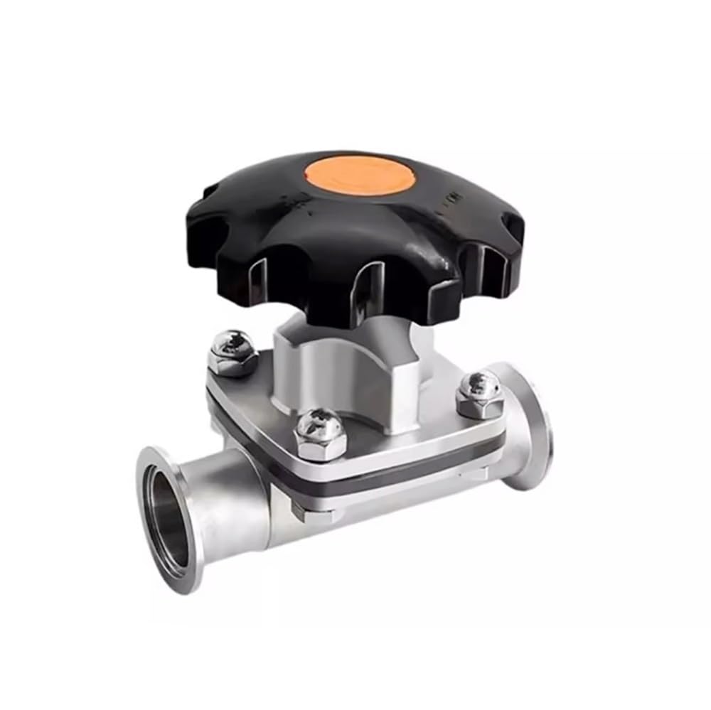 Manual Vacuum Diaphragm Valve, 304 Stainless Steel KF Clamp Connection, for Water and Oil，1PC(KF25)