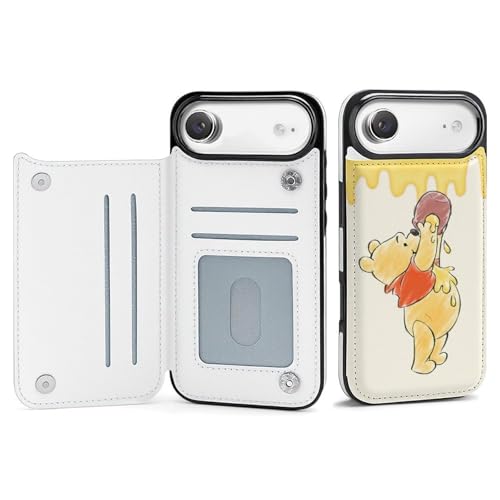 手帳型 くまのプーさん (1) 対応 iPhone 17 Air ケース カード収納 スマホケース 財布型 携帯ケース 軽量 全面保護 スタンド機能 誕生日 プレゼント