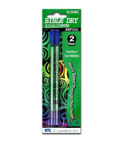 G T Luscombe Bible Dry Highlighter Refills (2) Green Carded