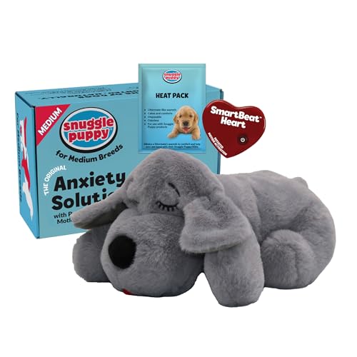 Snuggle Puppy Heartbeat Puppy Toy for Dogs with Real-Feel Pulse and Heat Pack, Calming Comfort Toy...