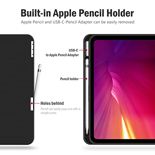 Antbox Case for iPad (A16) 11th Generation 11'' 2025/ iPad 10th Generation 10.9'' 2022 with Built-in Pencil Holder Auto Sleep/Wake Function PU Leather Smart Cover (Red) - Image 4
