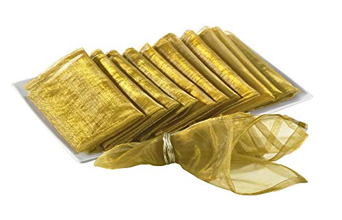 Servilletas de Tela Organza Gold 20x20 Pulg Pack 12 miniatura 1