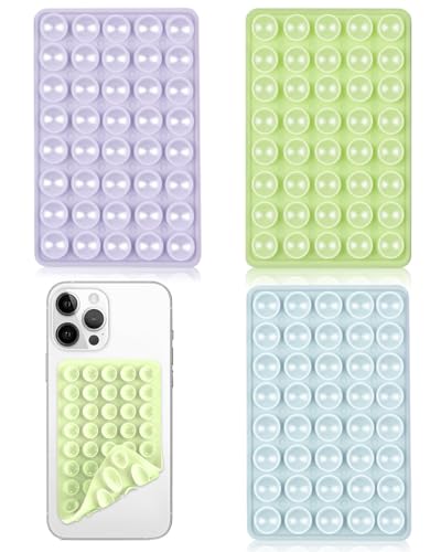 MOPZIJA 3Pcs Soporte Movil Ventosa,Soporte De Teléfono Móvil con Ventosa De Silicona,Ventosa Movil,Soportes De Teléfonos Móviles Antideslizantes para Selfies Y Videos,3 colores