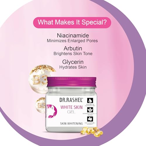 Image of DR.RASHEL Whiteskin Face & Body Gel 45ML | Brightening & Hydrating Gel with Niacinamide & Arbutin | Dark Spot Reduction & Even Skin Tone | Lightweight & Non-Greasy Formula