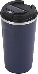 Copo Térmico de Café 500ml com Tampa Antivazamento | Isolamento Térmico a Vácuo, Ideal para Viagem, Escritório e Dia a Dia (Azul Escuro)