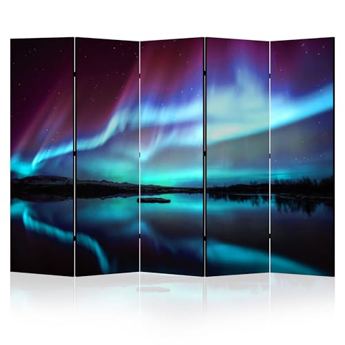 LUMASOUL Paravent doppelseitiger - Paravent Raumteiler Innen - Natur Motiv - 225x172 cm