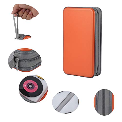 UENTIP 96 Capacity CD Case,Portable DVD Hard Plastic Case Holder CD Organizer Wallet Protective DVD Storage (96, Orange)