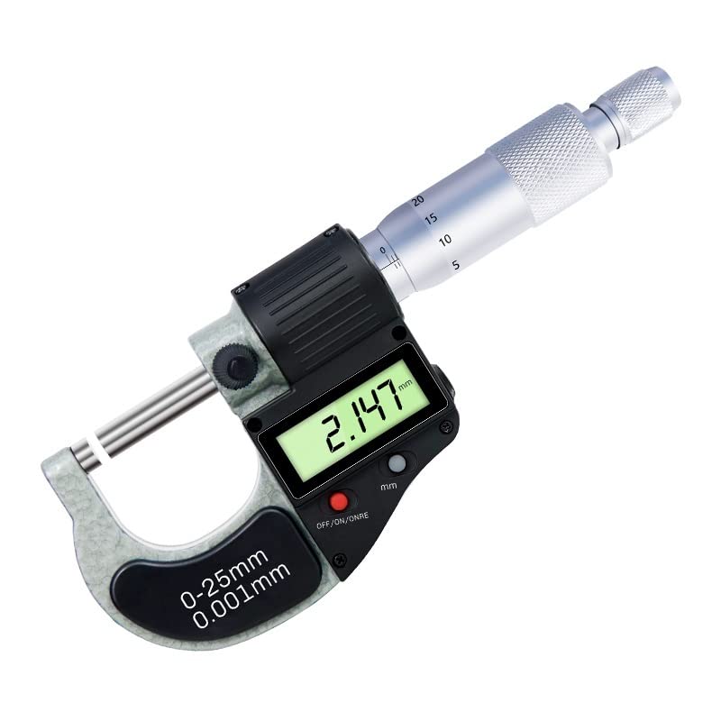 Micrómetro digital Caliper 0.001mm Micrómetro digital 0-25 mm Micrómetro exterior de micrómetro cromado cromado calibrador de calibrador herramientas de medición