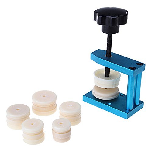 Watch Crystal Front Back Case Cover Press Watchmakers Repair Tool & 12 Dies (Random Color)