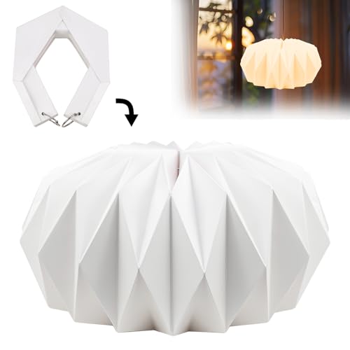 Grillix Origami Papier Lampenschirm - Runde Hängeleuchte - Für Party, Garten & Wohnzimmer Deko