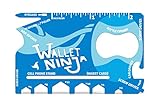 Wallet Ninja 18 in 1 Credit Card Multi-Tool: (Baby Blue) Eyeglass Screwdriver, Hex Wrenches, Bottle Opener, Phone Stand, Can Opener, Ruler