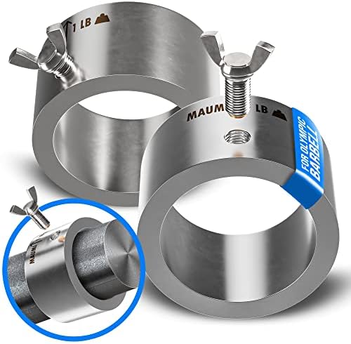 Barbell Clamp Exercise Collar Clips for Olympic Weight Plates 2 Inch Out of Stainless Steel Iron Metal for securing Weightplates During Weightlifting, Crossfit, Training an Lifting with Wing Screw