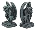 Ebros Gift Notre Dame Castle Top Guardian Mini Gargoyles Crouching On Stone Pedestals Resin Figurine Set of 2 Miniature Fairy Garden Gargoyle Sculpture Pair 2.5