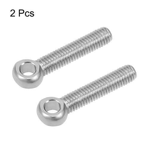 Image of uxcell M8 x 40mm Machinery Shoulder Swing Lifting Eye Bolt 304 Stainless Steel 2pcs