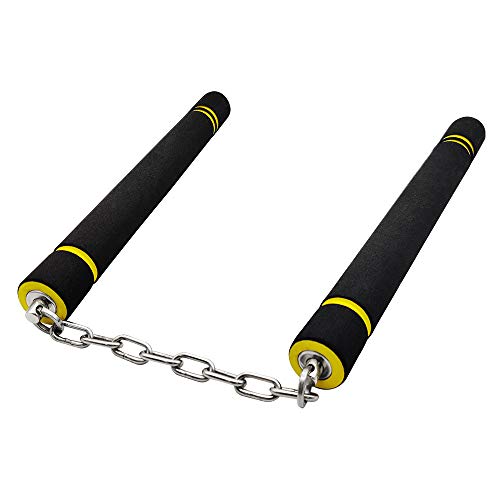 DAILYLIFE Foam Nunchakus, Foam Training Nunchucks for Beginner and Kids, Start Training Today to Become The Martial Artist You Always Want to Be, Classic Black and Yellow, 2 Pack