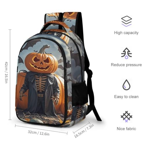 Mochila para portátil de Halloween cómoda para evitar dolores de espalda en trayectos largos 2