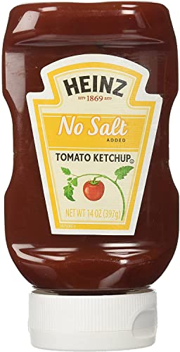 Image of Heinz Tomato Ketchup with No Salt Added, 14 oz Bottle (Pack of 6)