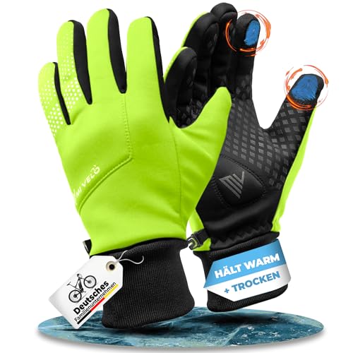 MIVELO Fahrradhandschuhe Herren Damen warm Winddicht wasserabweisend (XL, gelb) MIVELO Fahrradhandschuhe Herren Damen warm Winddicht wasserabweisend (XL, gelb)