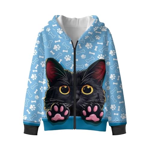 YEXIATODO Zip Up Hooded Sweatshirt for Boys Long Sleeve Crop Top with Pockets Hoodies Fleece-Lined Pullover Sweatshirts2