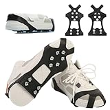 FOSDICK 1 Paire Crampons Neige Chaussures, Crampon Neige avec 10 Clous en Acier, Crampons ...