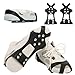 FOSDICK 1 Paire Crampons Neige Chaussures, Crampon Neige avec 10 Clous en Acier, Crampons Antidérapants, Crampon neiges et Glace pour Chaussure pour Hiver Randonnée Pêche Marche, Alpinisme, 40-45,Noir