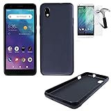 Wireless Accessories Phone Case Compatible with ZTE Blade Vantage-2 Case/Verizon Blade Vantage-2 Case +Tempered Glass with 2Tone Flex Gel Cover (Flex Gel Black +Tempered Glass)