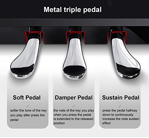 88 Touches Piano Numérique Lesté Hammber Action Clavier Électrique Piano Support Bluetooth MIDI Avec Support De Meubles, Triple Pédale, Tabouret for Débutants Et Professionnels (Color : White) - Les Beatles, Paul McCartney, John Lennon, RIngo Starr, George Harrison 88 Touches Piano Numérique Lesté Hammber Action Clavier Électrique Piano Support Bluetooth MIDI Avec Support De Meubles, Triple Pédale, Tabouret for Débutants Et Professionnels (Color : White) – Image 6
