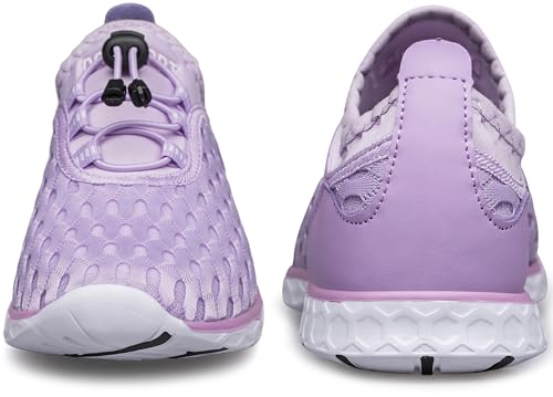Image of DOUSSPRT Women's Water Shoes Quick Drying Sports Aqua Shoes Purple /White Size 9.5