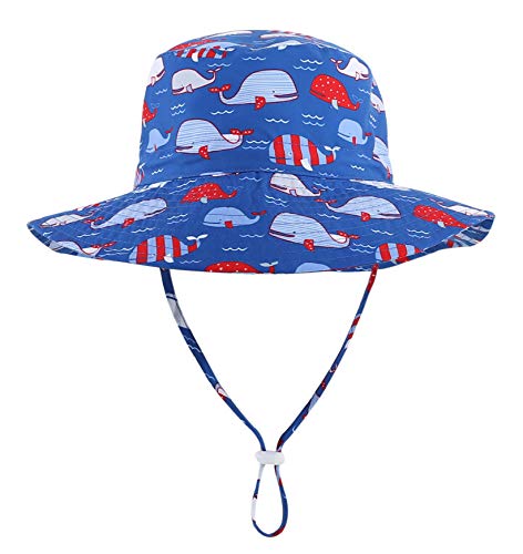 Image of Home Prefer UPF50+ Wide Brim Sun Hat Boys Girls Sun Protection Hat Zoo Beach Swim Safari Bucket Hat for Baby Toddler Kid