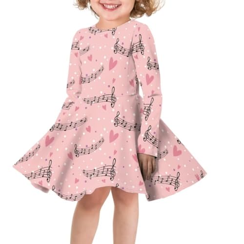 Pinupub Girls Long Sleeve Skater Dresses Novelty Fashion Fall Winter Casual Party Holiday Round Neck Swing Dress3