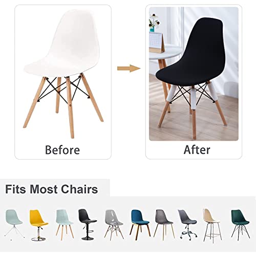 Haoyong Mid Century Modern Dining Chair Covers Printed Shell Chair Cover Lounge Armless Chair Cover Stretchable Slipcovers For Kitchen, Office, Dining Room And Living Room(Set Of 4) #TOP3