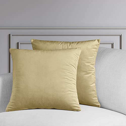 Image of HPD Half Price Drapes Cushion Cover 18 x 18 Heritage Plush Velvet - VPYC-190156-CC18PR - Pair, Western Tan