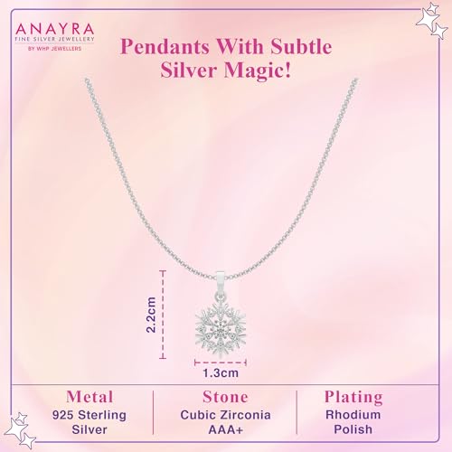 Image of 925 Sterling Silver Pendant Necklace for Women | Silver Locket with Chain | Daily Wear Jewellery | Minimalist Jewelry for Office & Casual Wear | Gift for Woman, Wife, Girlfriend, Mother, Sister | Anniversary, Birthday, Valentine's Day, Rakhi Gift