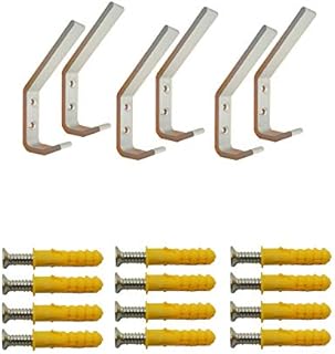 PINCHUANG 6Set Helmet Holder-Motorcycle Helmet Holder Hook, Wall Mounted Equestrian Helmet Storage Rack Hanger, Motorbike Cloth Wall Mount Display Rack with Mounting Screws(6pcs Hook+ 12pcs Screws)