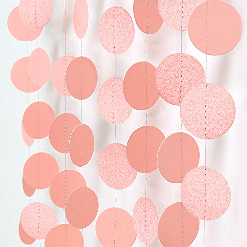Cheerland Circle Dots Garland For Wedding Party Decorations Winter Wonderland Hanging Circle Streamers Dot Backdrop Backdrop Banner Decor For Bday Birthday Baby Shower Bachelorette (Pink) #TOP24