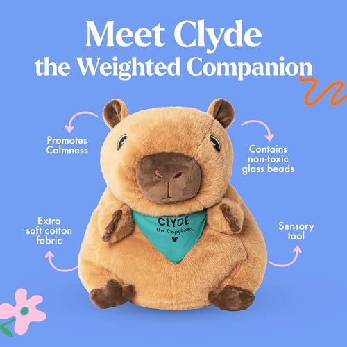 Image of Lilly's Love Weighted Stuffed Animal, 5lb | Sensory Weighted Plush for Kids and Adults | Machine Washable Plushies w /Removable Inner | Calming Weighted Stuffed Animals for Anxiety, Clyde The Capybara
