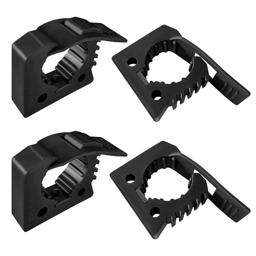ROBLOCK 4 Pack Quick Release Clamp Mounts - Adjustable shovel clamp mount, Rubber Tool Handle Holders for 1-1/4