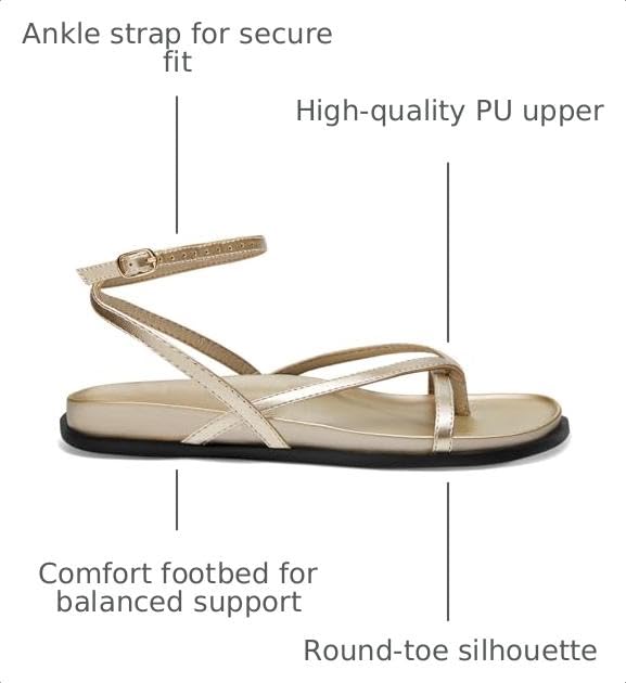 Image of Coutgo Women's Strappy Flat Sandals