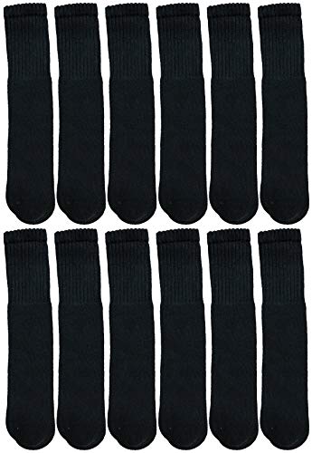 Yacht & Smith 12 PAIRS Kids & Children's Cotton Tube Socks, Wholesale Bulk Pairs Referee Style, Boys Girls