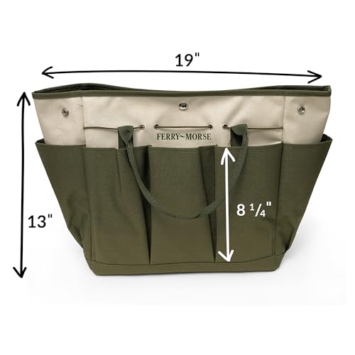 Image of Ferry-Morse Garden Tool Bag KBAG-12-8 Pockets, Heavy Duty, Water Resistant, Tote Caddy