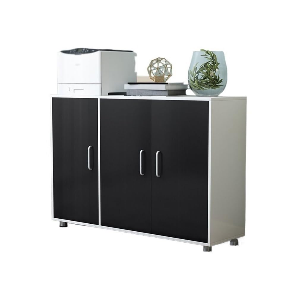 SaryEdge Home Office File Cabinet with Printer Shelf Red 1.2m Short Ideal for Documents & Books White Finish Stylish Storage Solution for nized Workspace,Multicolor